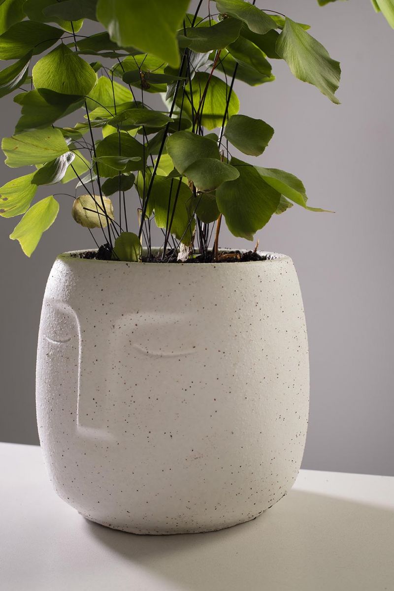 Vaso-Cachepot-Rosto-Branco