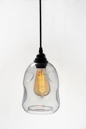 Luminária Pendente de Vidro Cinza Formas