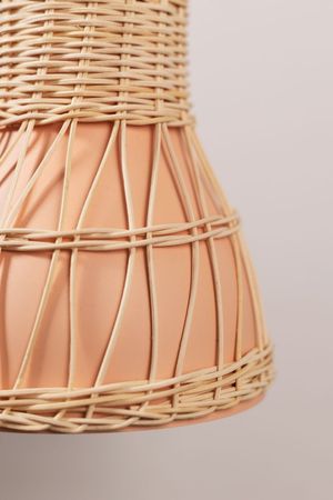 Luminaria Pendente Ceramica Rosa