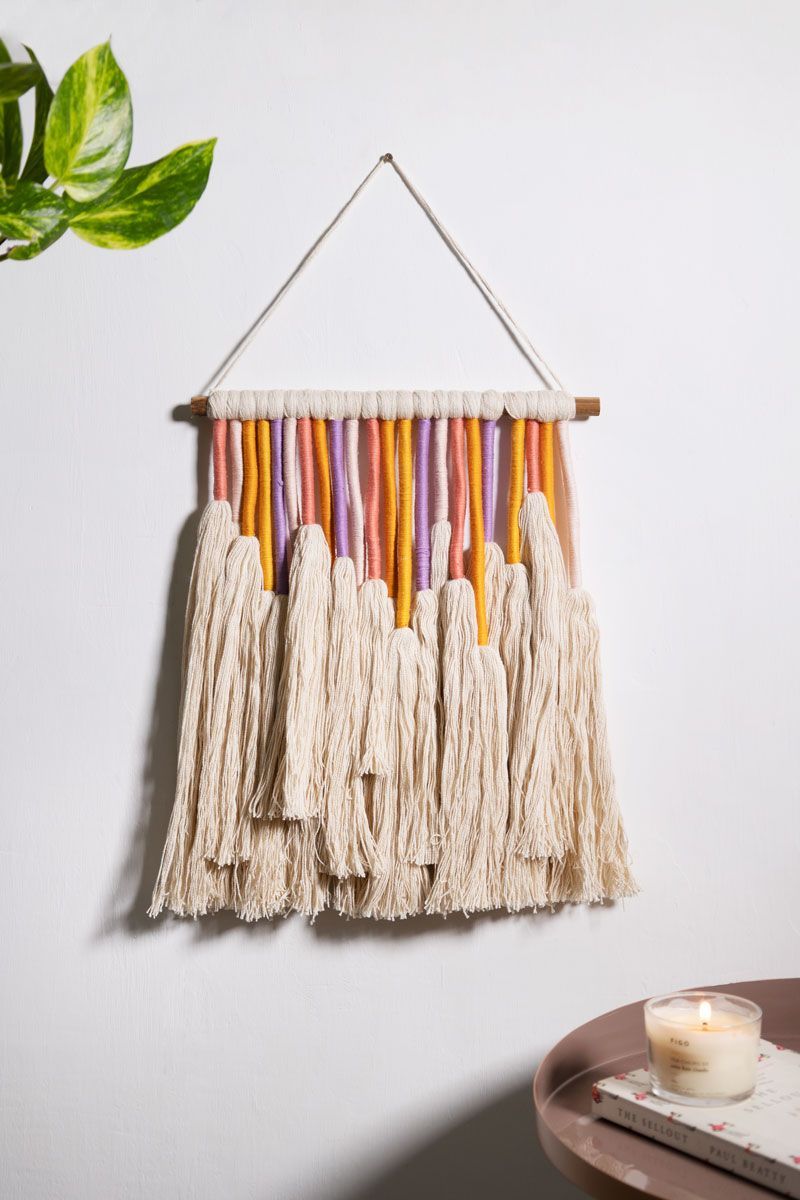 Painel Macramê Cores Amarelo