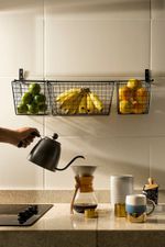 Fruteira Parede Metal Preta