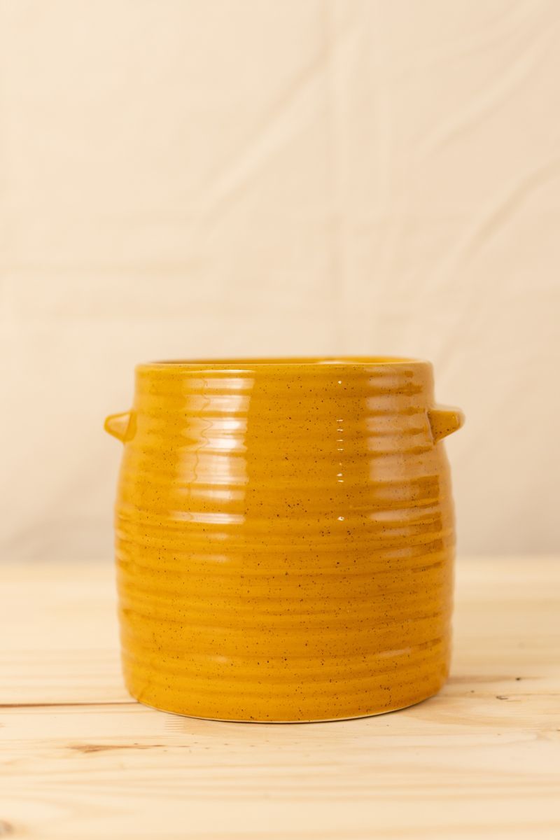 Vaso Glaze Amarelo M