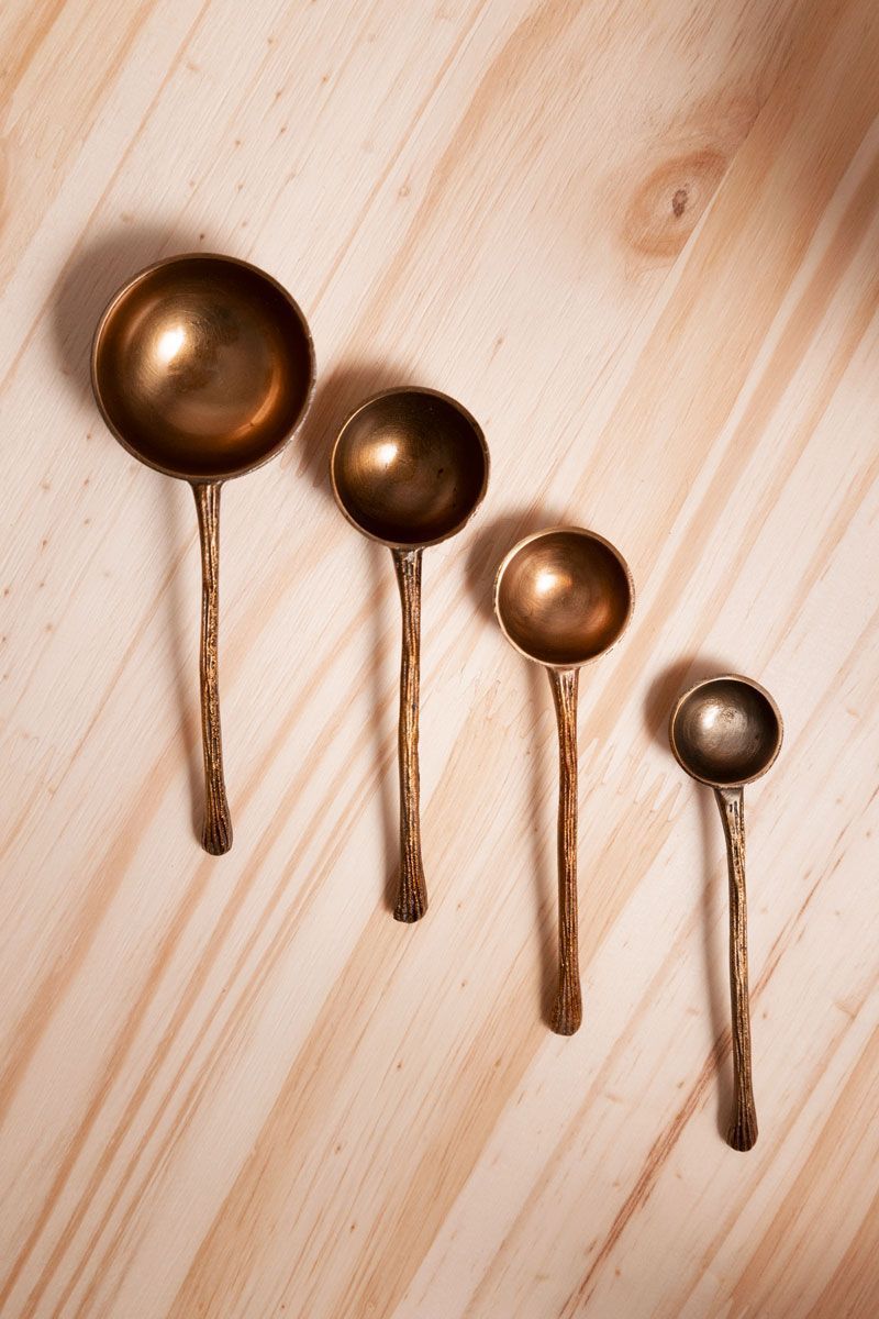 Conjunto de Colheres Medidoras Dourado