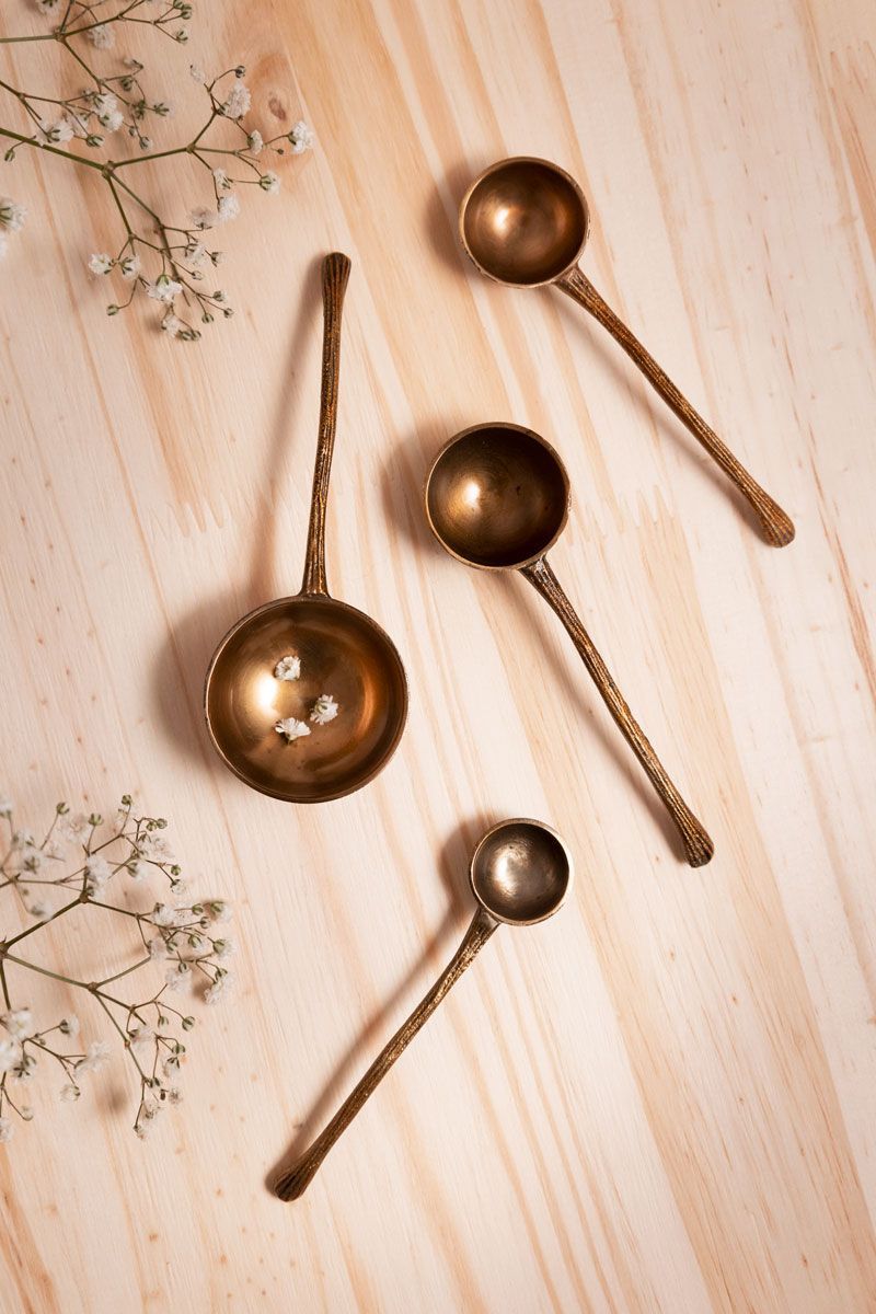 Conjunto de Colheres Medidoras Dourado